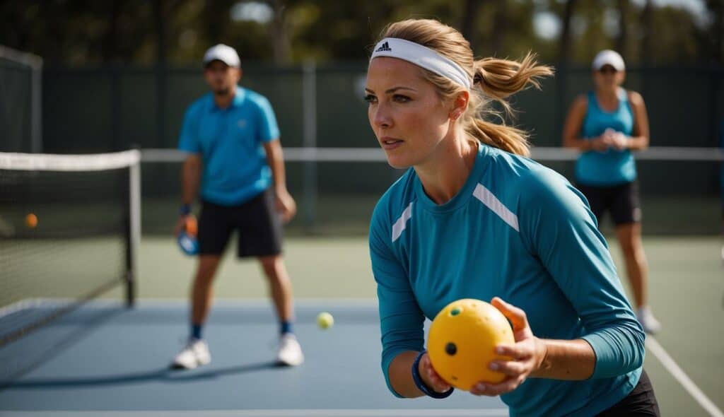 Players avoiding common pickleball injuries through proper technique and equipment